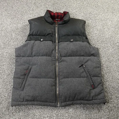 Woolrich Vest Mens XL Gray Black Wool Down Zip Puffer Jacket Coat Outdoor Hiking - Image 1 of 4