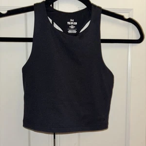 Under Armour Youth Crossback Black and White Sports Bra Girls Size YSM New NWT - Picture 1 of 5