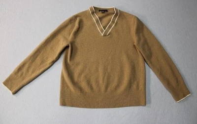 Suéter Banana Republic Mujer Grande Camel Cuello en V Lana de Cordero Cachemira Pullover Foto 1 de 4