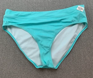 Decree Banded Hipster Bikini Swimsuit Bottoms Womens XXL French Blue Ribbed Knit - Picture 1 of 13