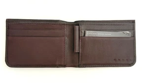 A. T. CROSS SLIM BROWN LEATHER BI-FOLD WALLET  (3.25" x 4.5")  -#AC193-9 - Picture 1 of 3