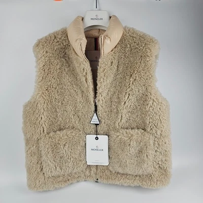 MONCLER Planeze Women's Beige Down Vest New - Image 1 of 4