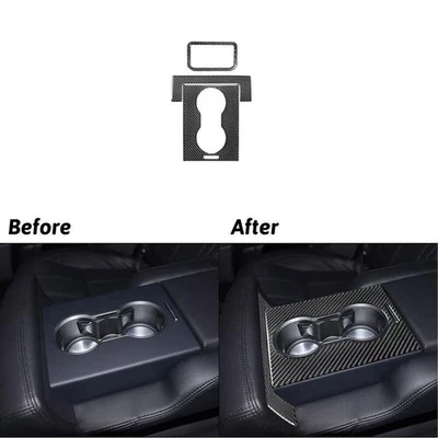 Para Land Rover Range Rover 3* Fibra de Carbono Coche Apoyabrazos Trasero Portavasos Cubierta Tapicería Foto 1 de 4