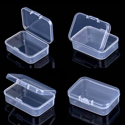 Clear Small Plastic Storage Box Jewelry Beads Organizer Case Container Durable - Image 1 of 4