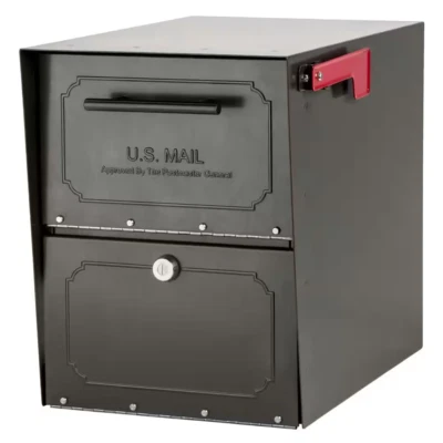 Post Mount Parcel Mailbox High Security Reinforced Lock Extra Large Steel - Image 1 of 4