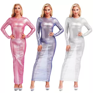 Frauen Kleid Party Outfits Verlockend Kostüm Rave Maxi Karneval Schlank Fit Eng - Bild 1 von 51
