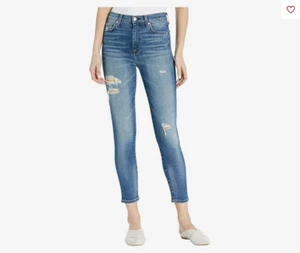 7 For All Mankind Size 32 Luxe Vintage High-Waist Skinny  Distressed Authentic - Picture 1 of 12