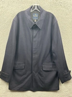 Brooks Brothers Coat XL Navy Wool Loro Piana Storm System Full Zip Button Pea - Image 1 of 4