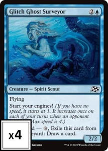MTG (x4) Glitch Ghost Surveyor (x4) Playset (Aetherdrift C#044) quasi nuovo/lp - Foto 1 di 1