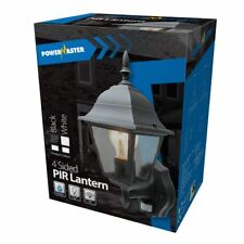 S5902 POWERMASTER 6 SIDED PIR LANTERN - BLACK WITH PIR AND LED BULB