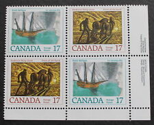 Canada 17 cent stamps 1979 MNH Corner Block  # 817,818 Canadian Authors
