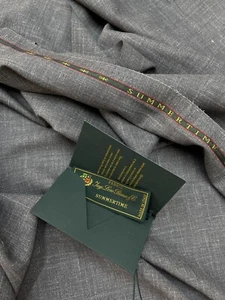 LORO PIANA Dark GREY Wool Silk Linen Blend Suiting Fabric SUMMERTIME 3.50 meter - Picture 1 of 10