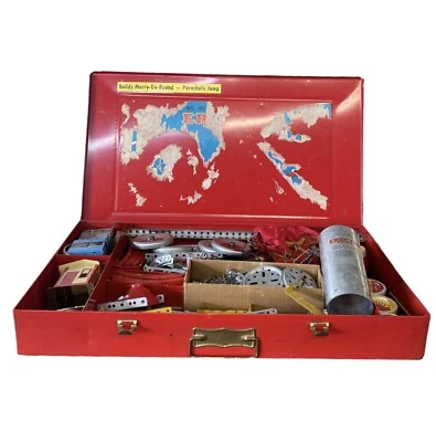 Erector Set Antique A C Gilbert Merry-Go-Round Parachute Jump Vintage 10 1/2 - Image 1 of 3