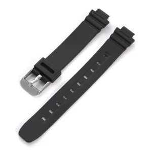 Convex Opening 10MM TPU Watch Band For Casio LA-20WH Special Strap Wrist Black - Picture 1 of 10
