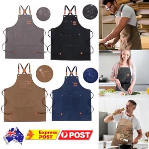 Waterproof Canvas Apron w/Pockets - Woodworking, Gardening, Kitchen - Picture 1 of 21