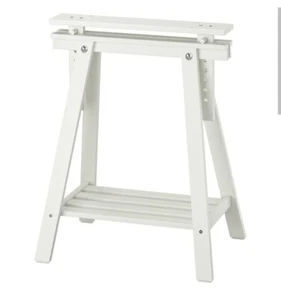 X 2 MITTBACK Trestle, white solid wood, 58x70/93 cm NEW - Picture 1 of 4