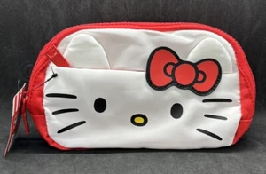 Hello Kitty Sanrio Bauchtasche.  Rot/weiß mit vielen Reißverschlüssen und Taschen Neu mit Etikett - Bild 1 von 5