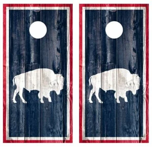 Buffalo Barnwood Cornhole Board Verpackung LAMINIERT Verpackung Aufkleber Vinyl Sticker #Buffalo - Bild 1 von 4