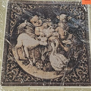 VTG 90s American Weavers Christmas Nativity Baby Jesus Tapestry Throw Blanket - Picture 1 of 11