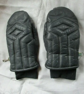 Vintage Kombi Leather Ski Mittens Women's Navy Blue - Picture 1 of 6
