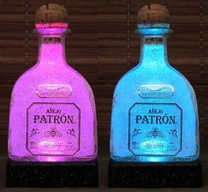 Patron Anejo Tequila 16 Color Changing Remote Control LED Liquor Bottle Lamp - Picture 1 of 4
