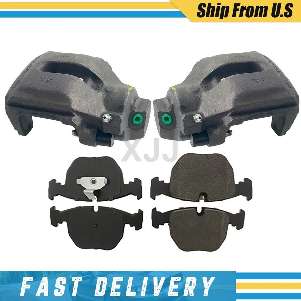 Front Left Front Right Brake Calipers & Metallic Pads For 1997-2000 BMW 540i - Image 1 of 4