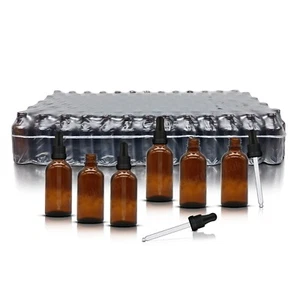 Pack of 117 - 50ml Amber Glass Dropper Bottle with Tamper Evident Pipette NEW - Picture 1 of 4