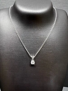 18ct White Gold Diamond Solitaire Pendant - Picture 1 of 8