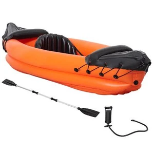 VivaGarden Canoa Gonfiabile 1 Posto Kayak Remo in Alluminio Pompa Gonfiaggio - Foto 1 di 10