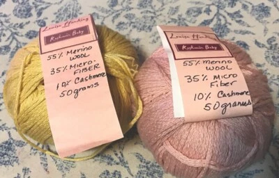2 Balls LOUISA HARDING 55% Merino Wool/35% Microfiber/10% Cashmere PINK & YELLOW - Image 1 of 3
