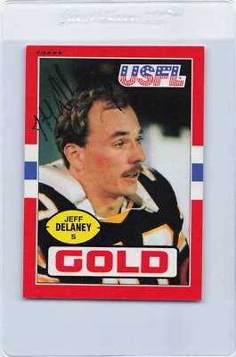 1985 Topps USFL #30 Jeff Delaney Gold Signed Auto *K5781 - Image 1 of 2