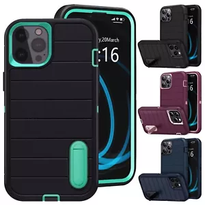 Funda de alta resistencia con soporte para teléfono para Apple iPhone 12/12 Pro/12 Pro Max - Imagen 1 de 36