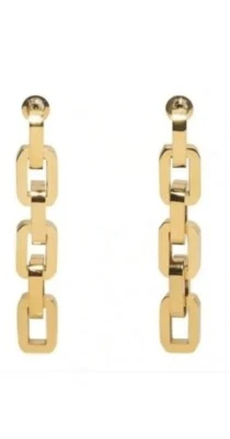 Gold Tone Chain Link Dangle Earrings - Image 1 of 4