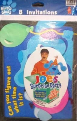 Discontinued Blues Clues Invitation Cards New boys girls Birthday Stickers 8 ct - Image 1 of 2