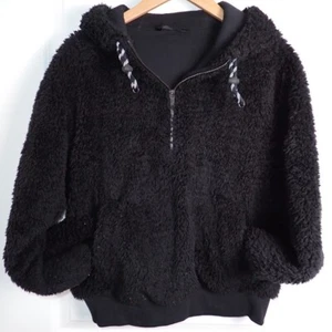 Lululemon Vellón Texturizado 1/2 Cremallera Negro Difuso Sherpa Recortado Talla 12 - Imagen 1 de 12