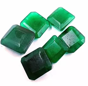 MARTIN JR DAY GREEN QUARTZ OPAQUE 100 CT REAL EMERALD CUT FACETED LOOSE GEMS LOT - Picture 1 of 12