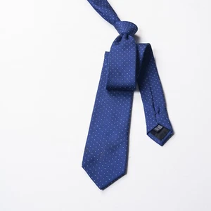 Cravatta SAND COPENHAGEN seta blu micro pois skinny uomo classica - Foto 1 di 4