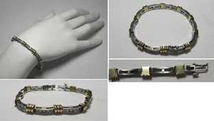 V428 Estate Solid 14K-18K Yellow & White Gold 3ctw Diamond Tennis Bracelet 7.25" - Picture 1 of 1