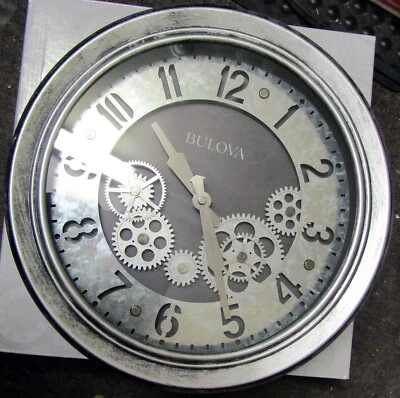 RELOJ DE PARED BULOVA 13" NUEVA INTRODUCCIÓN CONOCIDO COMO EL "INDUSTRIAL" C4339 Foto 1 de 3