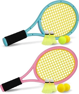 Tennis Racket Set for Children,17 Inch Racquet with 1 Tennis Balls,4 Badminton - Picture 1 of 6