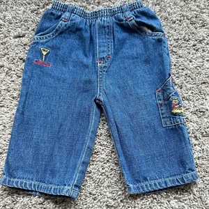 OshKosh B'Gosh Jeansshorts bestickte Details elastischer Bund 3-6 Monate - Bild 1 von 6