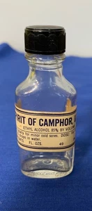 Vintage Medicine Bottle. Spirit of Camphor. Clear Glass - Picture 1 of 5