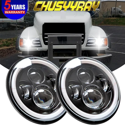 Se adapta a camiones de volteo Mack Granite CV713 2 piezas faros LED redondos de 7 pulgadas haz alto y bajo Foto 1 de 4