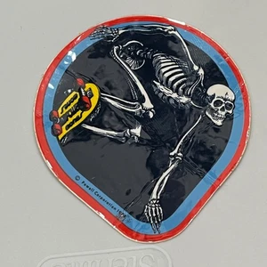 ORIGINAL 1978 Powell Skateboard Sticker Blue Skating Skeleton Bones Brigade - Picture 1 of 5