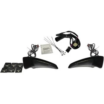 Custom Dynamics Black Smoke Sequential Tour Pak Seat Back Rest LED Lights CVO  - Image 1 of 1