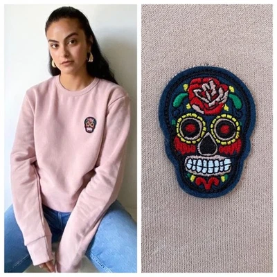 Sudadera Sospechosa Amberes Calavera de Azúcar (Talla XS) Rosa Polvorienta Cuello Redondo Foto 1 de 4