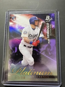 Bowman Platinum #PP-7 2018 Alex Verdugo Platinum Presence púrpura #/250 novato radiocontrol - Imagen 1 de 2