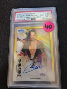 2020 Topps Chrome WWE Gold Refractor Auto 10/50 Shinsuke Nakamura #A-SN PSA A-10 - Picture 1 of 4