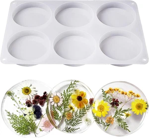 Stampi Posavasos Resina Redondos 6 Cavidades Silicona Epossidica Manualidades Hogar - Foto 1 di 12