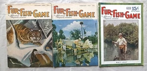 VINTAGE USED HARDING'S FUR-FISH-GAME MAGAZINES ( 3) 1940 & 1962 - Imagen 1 de 5